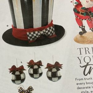 MACKENZIE-CHILDS NIB LARGE JESTER FANCY ORNAMENTS CAPIZ SET/3